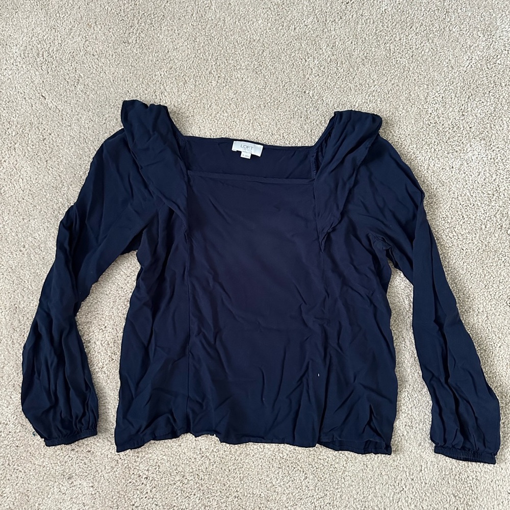 Elegant Navy Blue Women's Top
